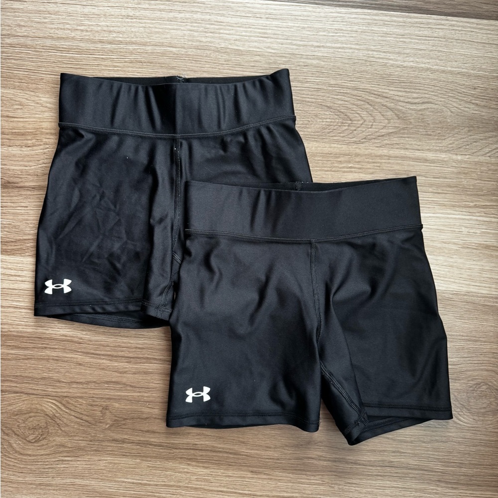Under Armour Black Compression Shorts Women’s (Set of 2) Athletic Training Small